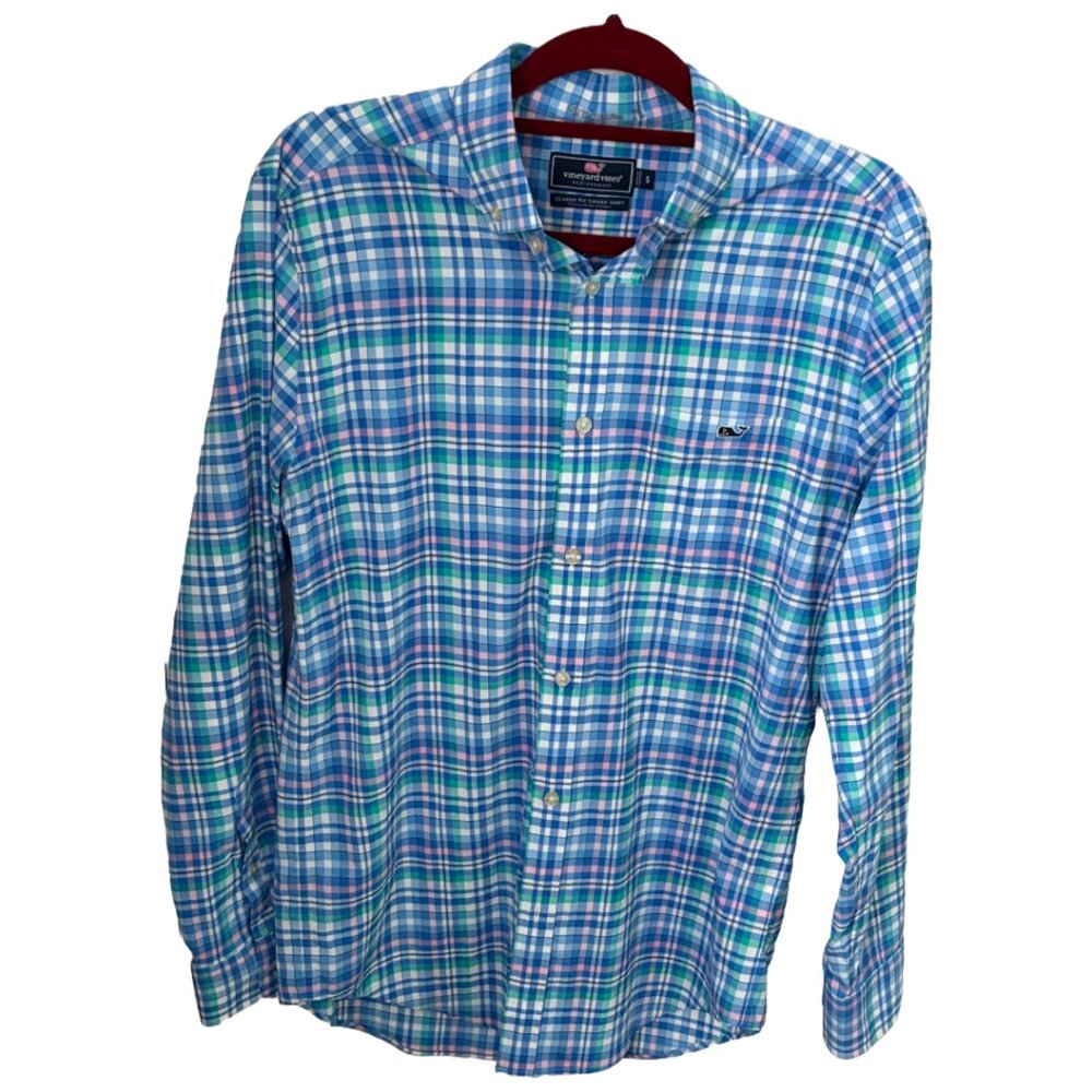 Vineyard Vines Performance Classic Fit Tucker Shirt Mens Sm Button Down Plaid